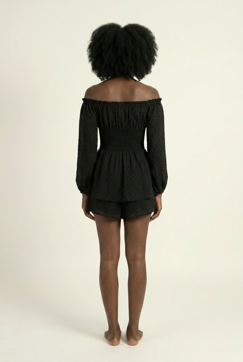 The Garden-Party Puff-Sleeve Playsuit