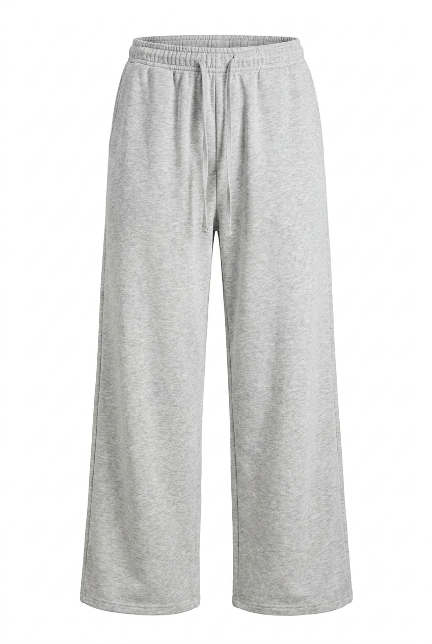 Kovelle wide leg joggers in light grey marl, flat product view
