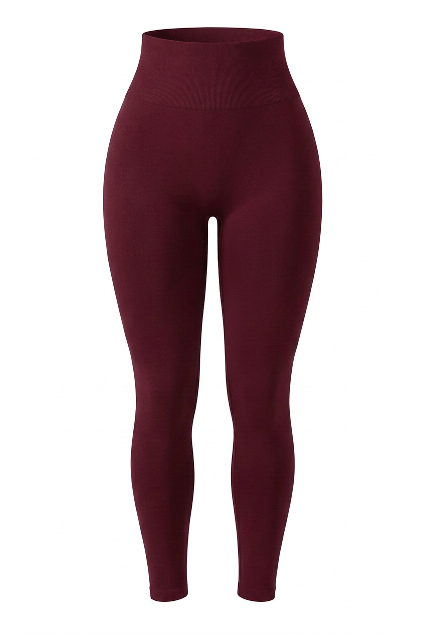 Kovelle sculpt seamless leggings in burgundy, front flat product view