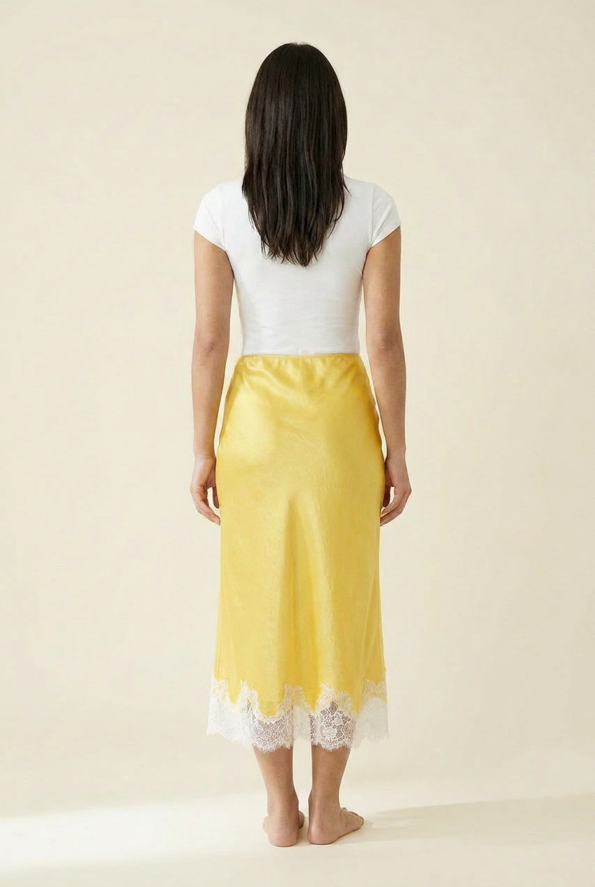 The Slow-Dance Satin Midi Skirt