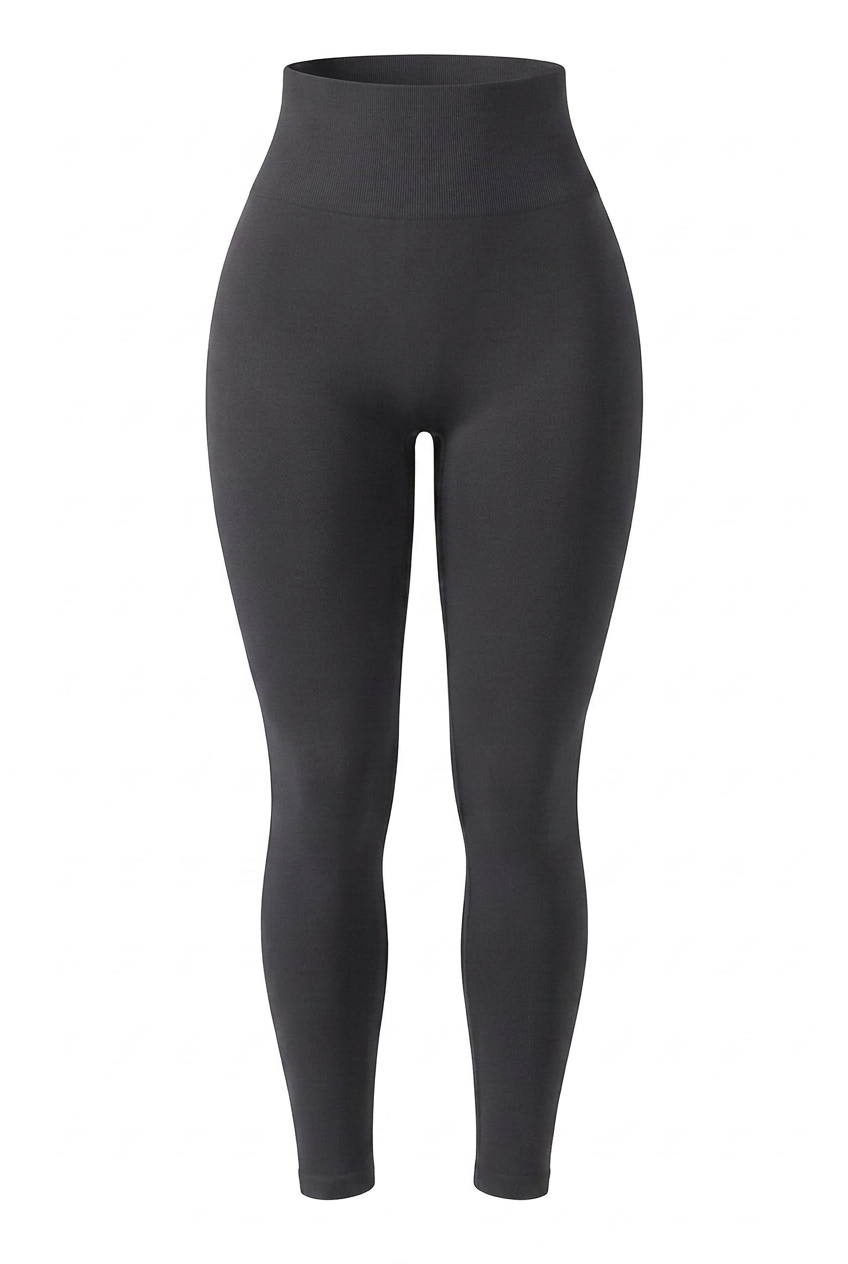 Kovelle sculpt seamless leggings in dark grey, front flat product view