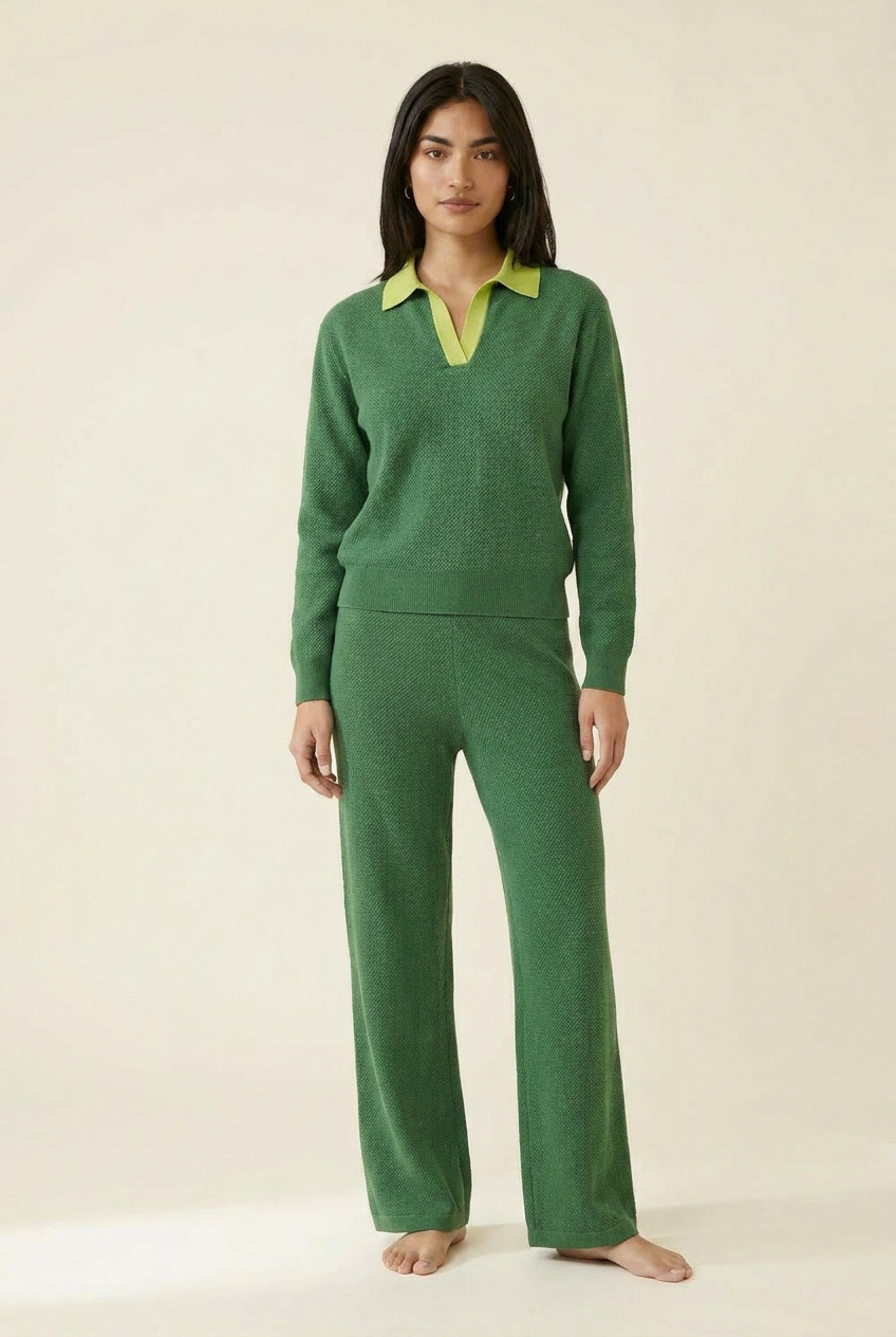 The Slow-Morning Knit Polo Set