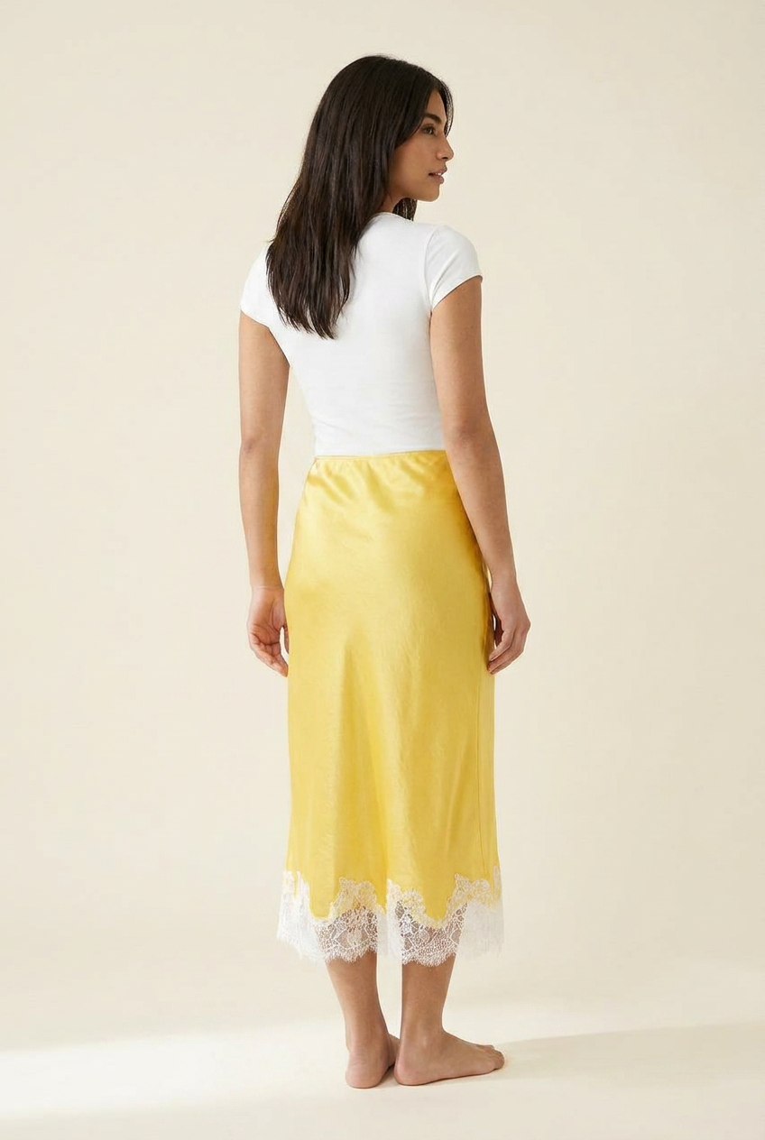 The Slow-Dance Satin Midi Skirt