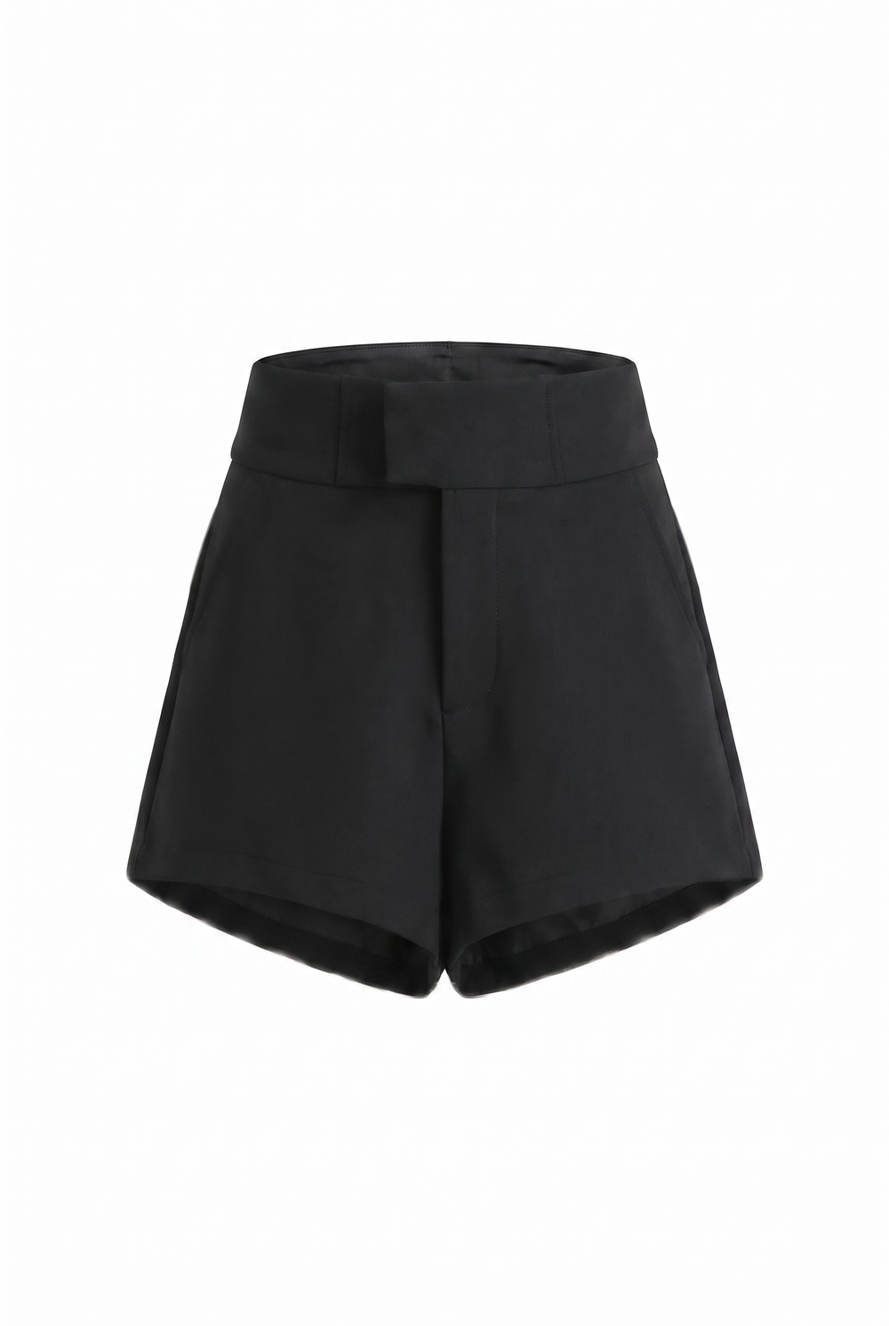 Black tailored micro shorts, product view