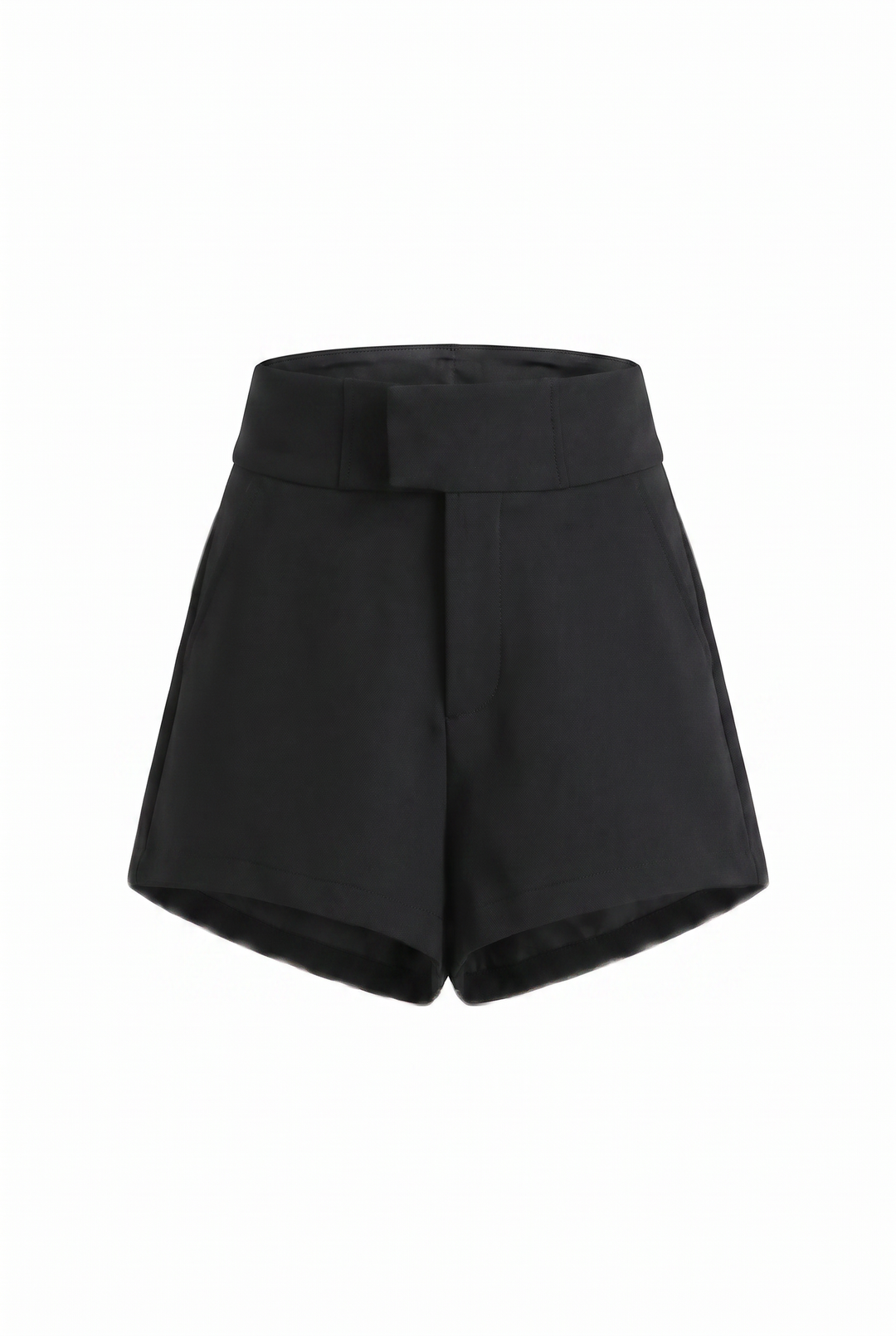 Black tailored micro shorts, product view