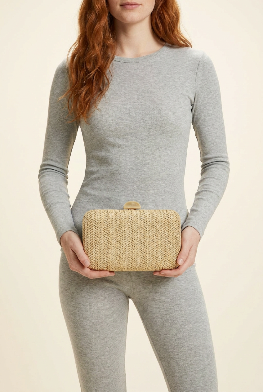 The Woven Straw Clutch