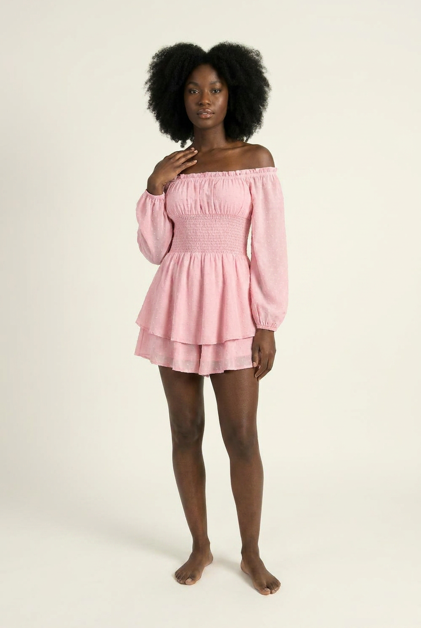 The Garden-Party Puff-Sleeve Playsuit