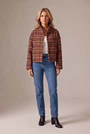 The Checked Stand Collar Jacket