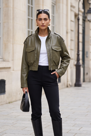 The Cropped Faux Leather Jacket