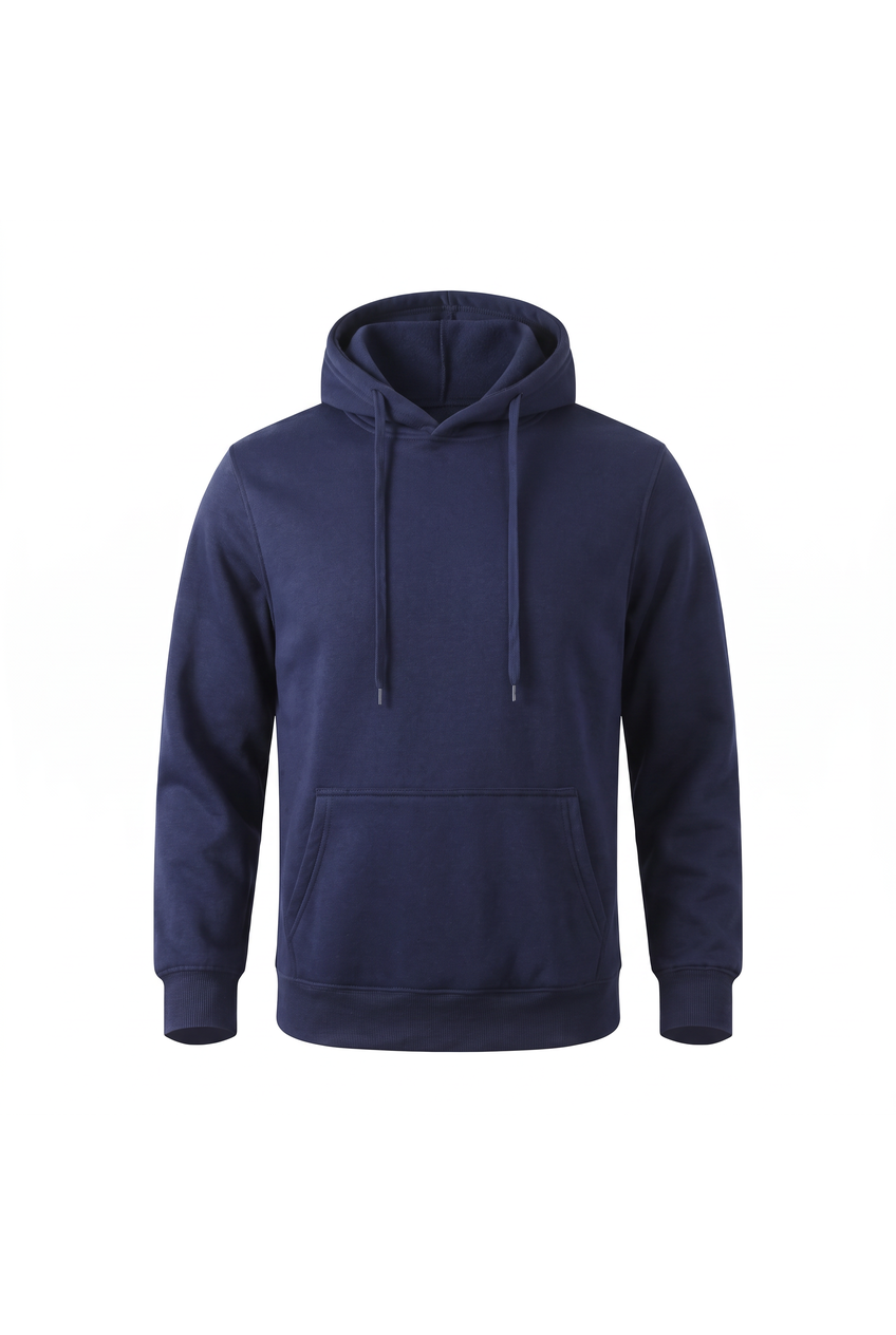 Kovelle everyday pullover hoodie in navy, flat product view