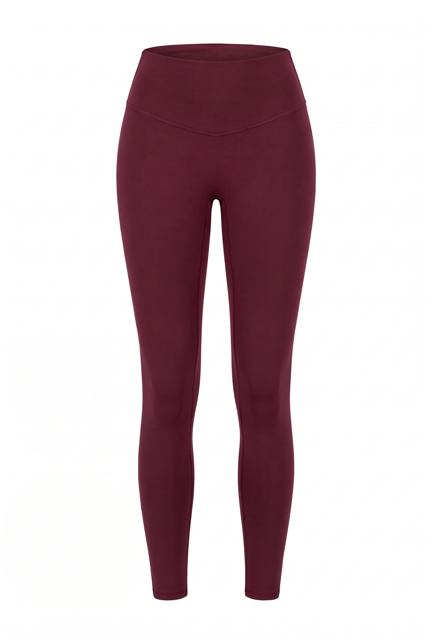 Kovelle high waist sculpt legging in burgundy, flat product view