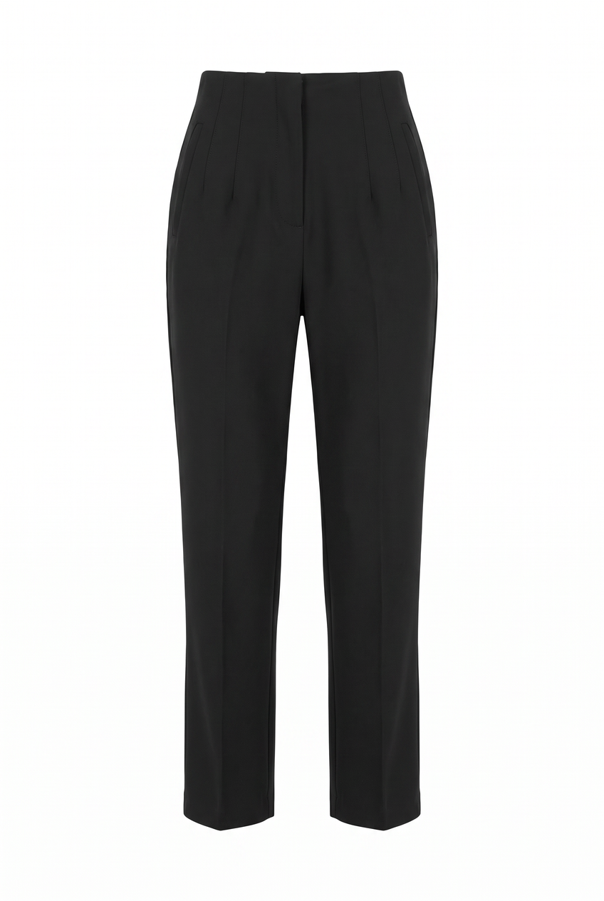 Kovelle high waist tailored trousers in black, flat product view