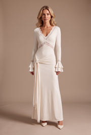 The Lace Trim Slinky Maxi Dress