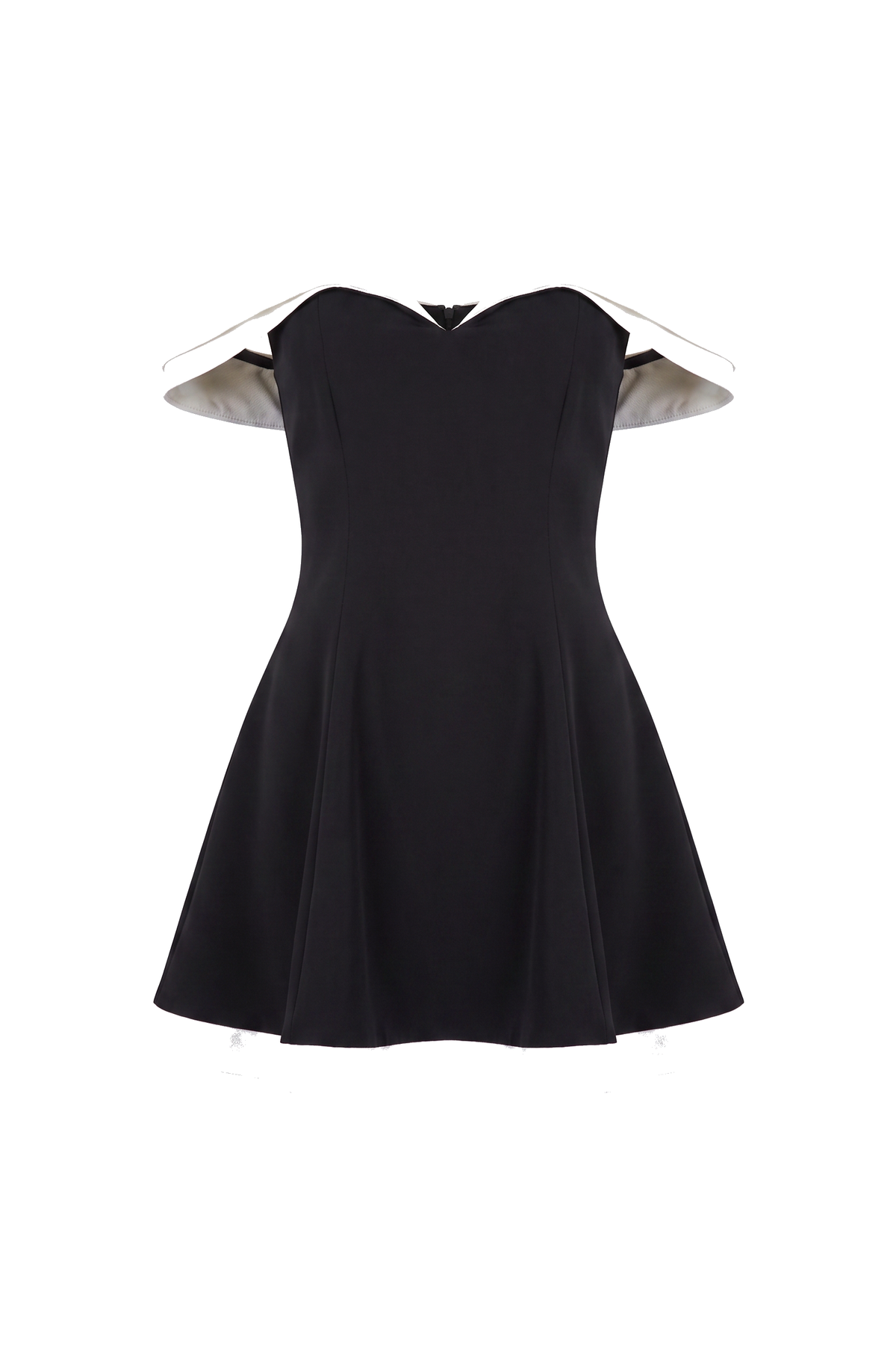 Off Shoulder Contrast Flare Mini Dress