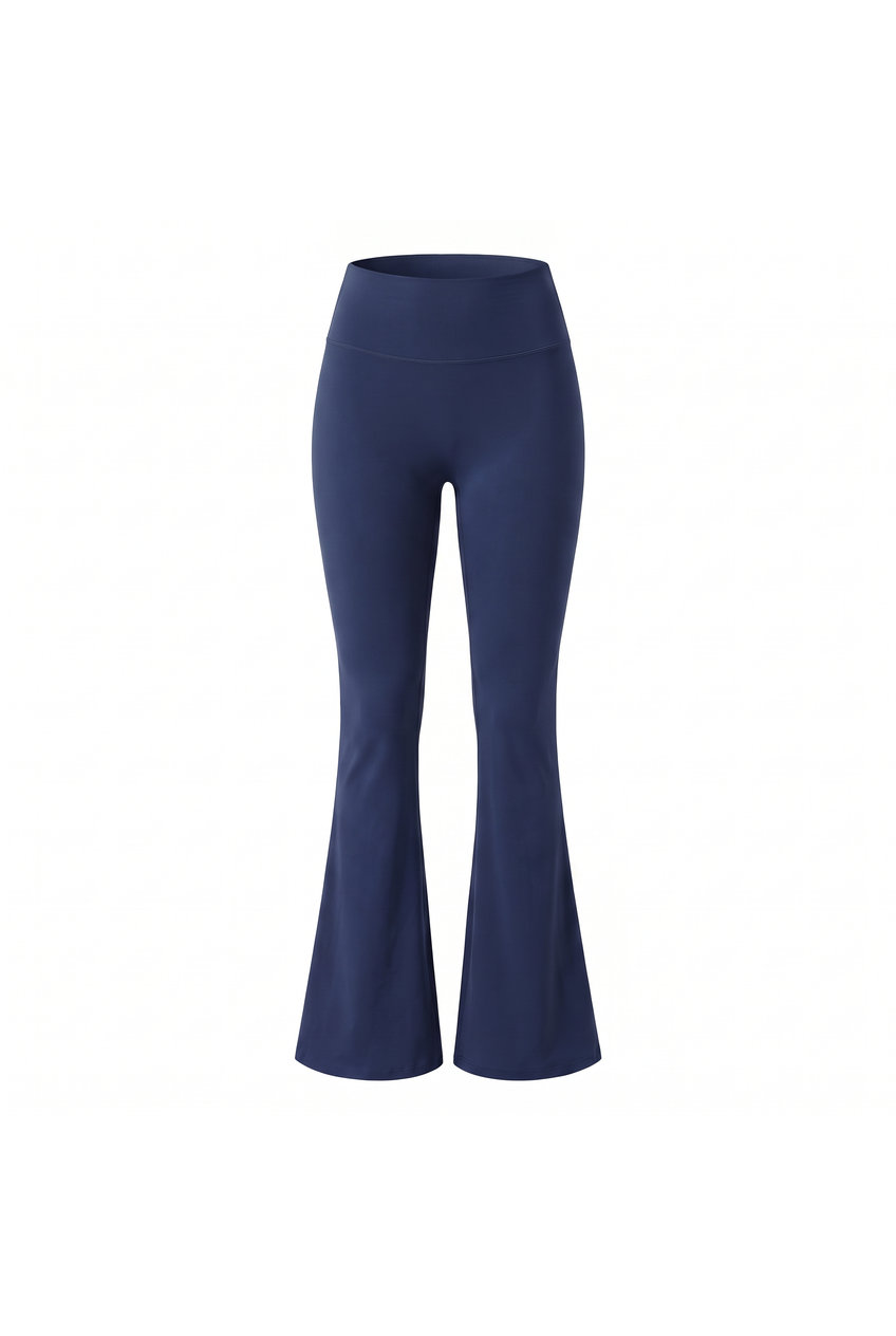 Kovelle sculpt flare pant in navy, flat product view