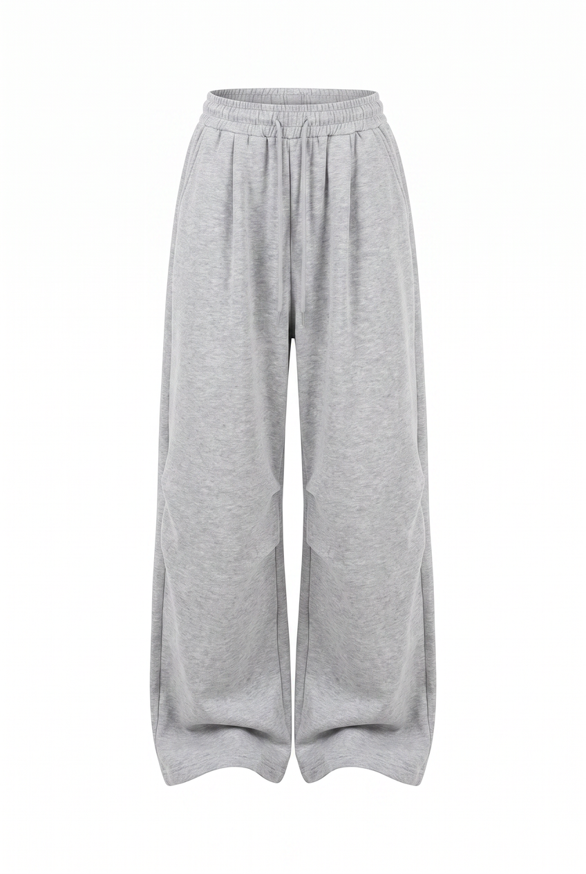 Kovelle wide leg sweatpants in grey marl, flat product view showing the full garment