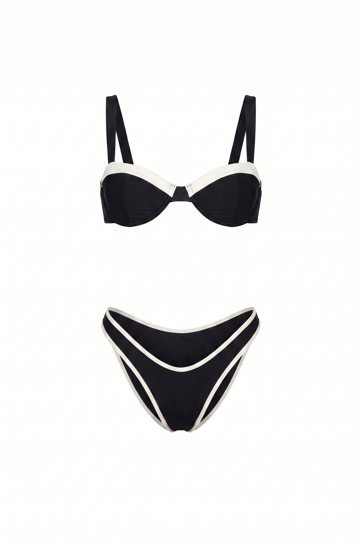 Contrast Trim Bikini Set