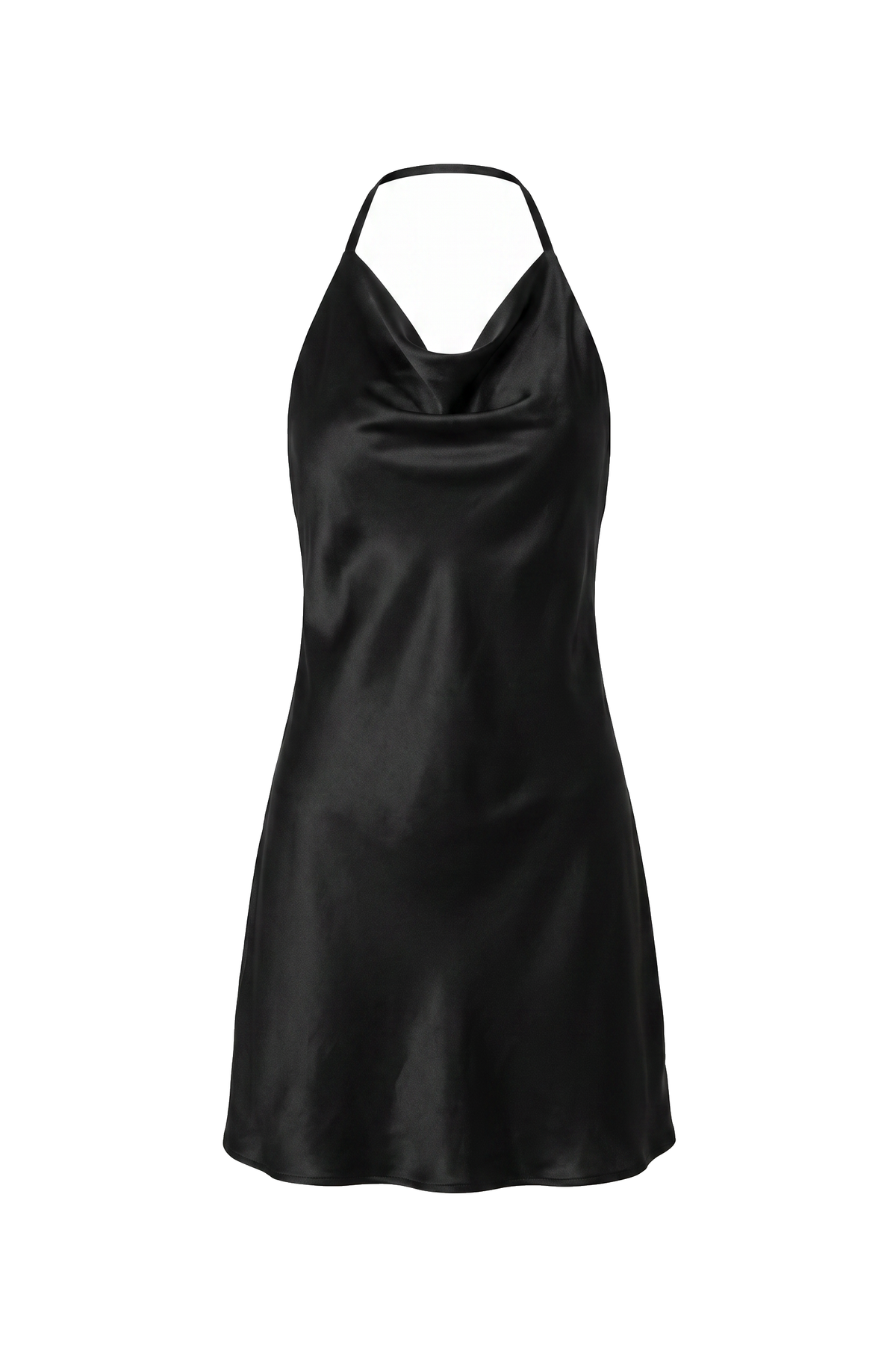The First-Date Satin Halter Mini Dress