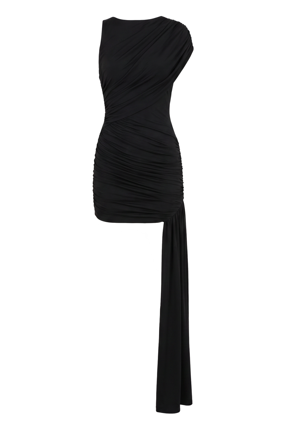 The Last-Dance Draped Ruched Mini Dress, product shot on white