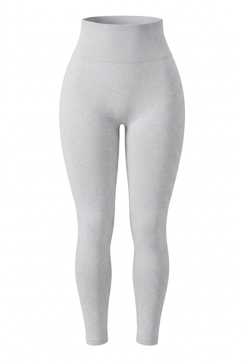 Kovelle sculpt seamless leggings in light grey, front flat product view