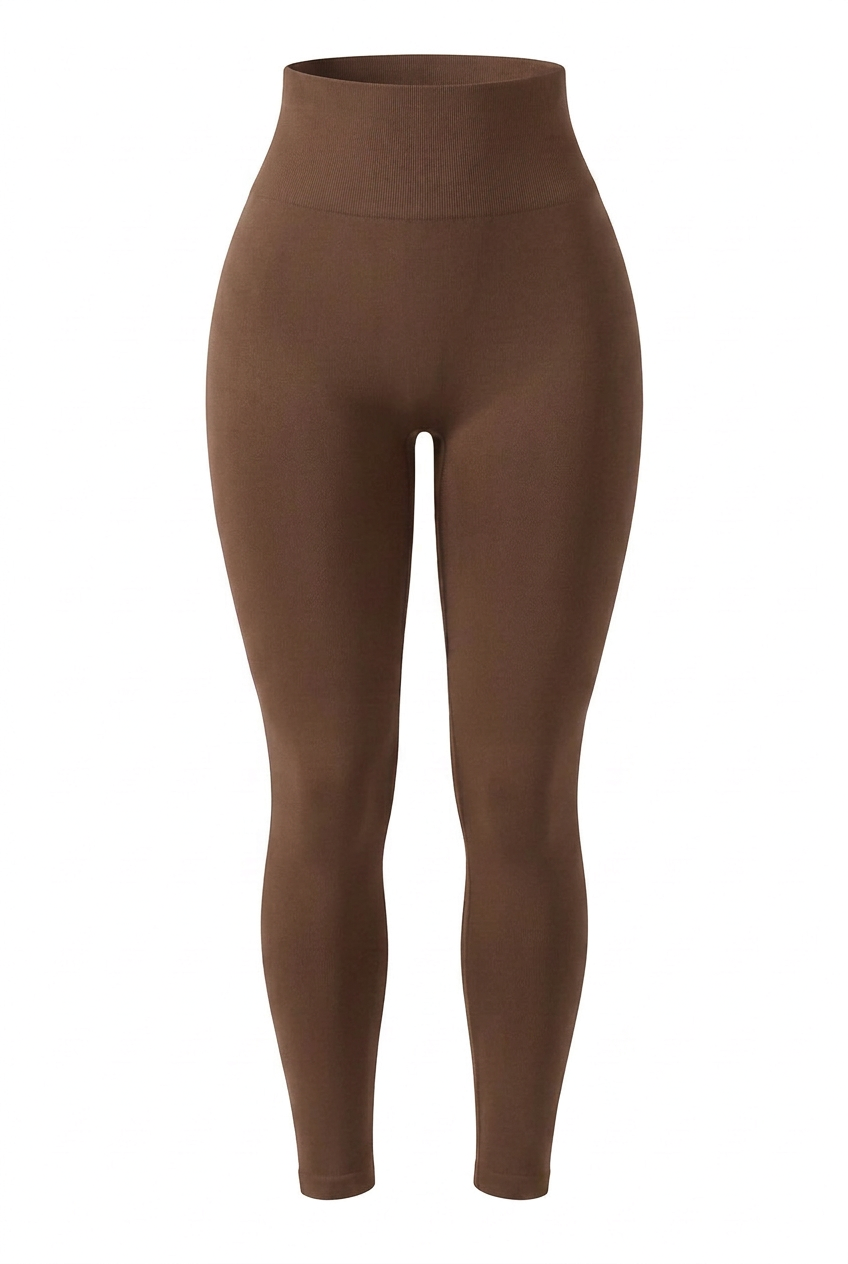 Kovelle sculpt seamless leggings in coffee, front flat product view
