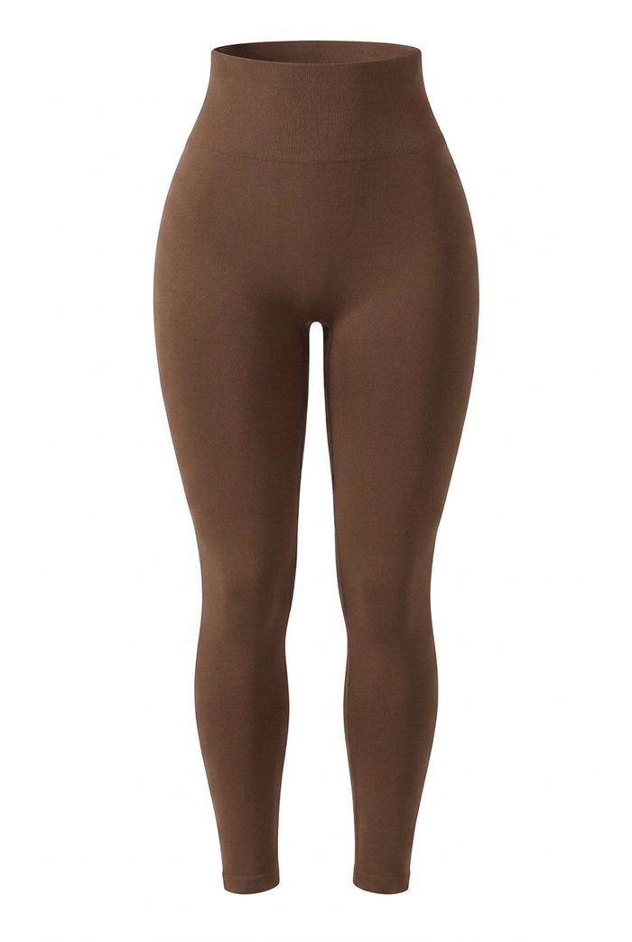 Kovelle sculpt seamless leggings in coffee, front flat product view