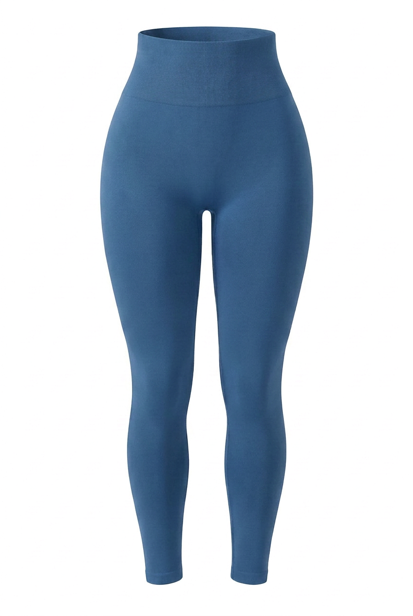 Kovelle sculpt seamless leggings in blue, front flat product view